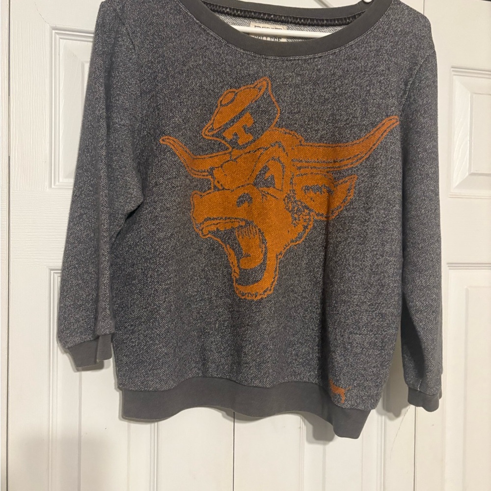 PINK Victoria's Secret Gray Sweatshirt with Orange Detail Texas longhorns